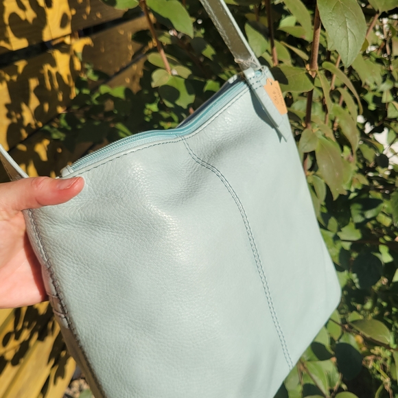American Leather Crossbody Bag - Soft Blue - Picture 6 of 11
